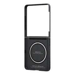 A Photo Of Pitaka Ultra-Slim Case for Samsung Galaxy Z Flip7 - 600D Black/Grey (Twill)