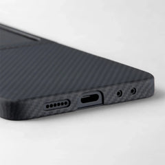 A Photo Of Pitaka Ultra-Slim Case for Samsung Galaxy Z Flip7 - 600D Black/Grey (Twill)