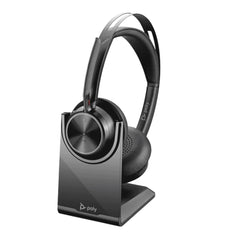 A Photo Of Poly Voyager Focus 2 - Wireless Headset USB-C with Charging Stand
