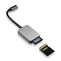 Porodo 2in1 USB-C Card Reader SD MicroSD - Grey