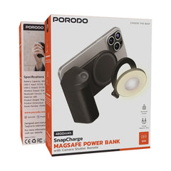 A Photo Of Porodo 4800mAh SnapCharge MagSafe Power Bank - Black