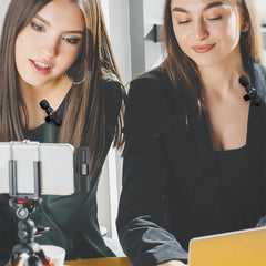 A Photo Of Porodo Audix Pro Lavalier Dual Microphone Type-C & Lightning