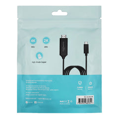 A Photo Of Porodo Blue PB-HDC2M-BK Type-C to HDMI Ultra HD 4K 2m