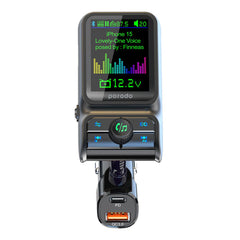 A Photo Of Porodo Dual Port Car Charger FM Transmitter PD 36W QC 18W - Black