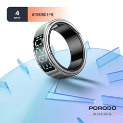 A Photo Of Porodo FitSync Smart Ring Size 7 – Stainless Steel Smart Fitness Ring