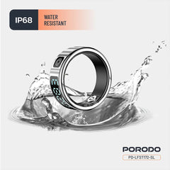 A Photo Of Porodo FitSync Smart Ring Size 7 – Stainless Steel Smart Fitness Ring