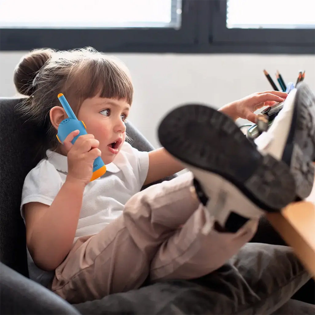 A Photo Of Porodo Kids Dual LCD Walkie Talkies with Flashlight & Keypad Child Lock