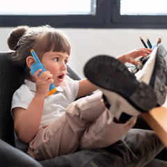 A Photo Of Porodo Kids Dual LCD Walkie Talkies with Flashlight & Keypad Child Lock