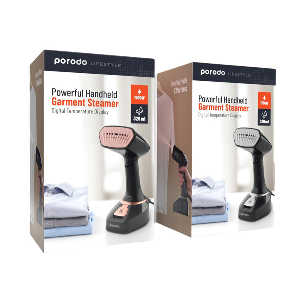 A Photo Of Porodo Lifestyle Continues Powerful Steamer Ceramic Iron Plate 1700W UK - Rose Gold