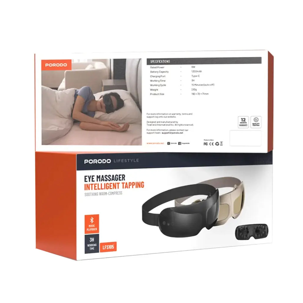 A Photo Of Porodo Lifestyle Eye Massager Intelligent Tapping