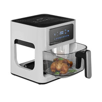 Porodo Lifestyle Glass Pot Air Fryer with a Touch Panel - White