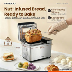 A Photo Of Porodo Lifestyle Khabaz Stainless Steel Automatic Bread Maker