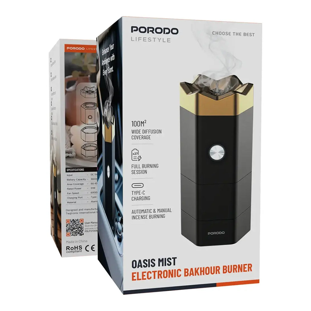 A Photo Of Porodo Lifestyle Oasis Mist Electronic Bakhour Burner