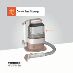 A Photo Of Porodo Lifestyle Pet Grooming Kit with Vacuum – Powerful 13500Pa Suction, Low Noise, White