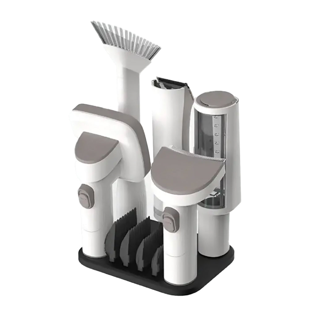 A Photo Of Porodo Lifestyle Pet Grooming Kit with Vacuum – Powerful 13500Pa Suction, Low Noise, White