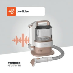 A Photo Of Porodo Lifestyle Pet Grooming Kit with Vacuum – Powerful 13500Pa Suction, Low Noise, White