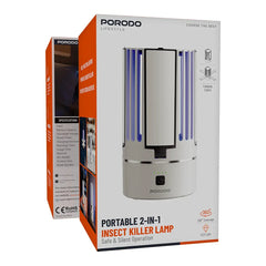 A Photo Of Porodo Lifestyle Portable 2-in-1 Insect Killer Lamp with Safe & Silent Operation - White