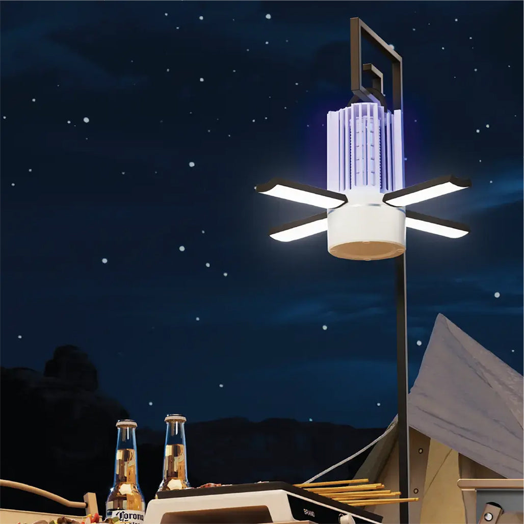 A Photo Of Porodo Lifestyle Portable 2-in-1 Insect Killer Lamp with Safe & Silent Operation - White