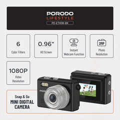 A Photo Of Porodo Lifestyle Snap & Go Mini Digital Camera