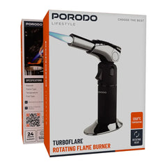 A Photo Of Porodo Lifestyle TurboFlare Rotating Flame Burner - Black