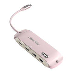 A Photo Of Porodo Malone Multi-Port USB-C Hub - Pink
