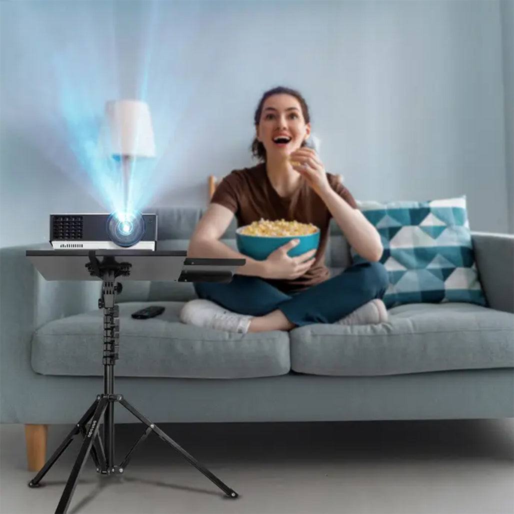 A Photo Of Porodo Multi-Function Stand for Projector & Laptop – Adjustable Height, Durable Aluminum Alloy