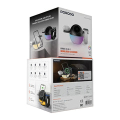 A Photo Of Porodo Orbix 3-In-1 Wireless Charger with Adjustable Ambient Light