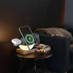 A Photo Of Porodo Orbix 3-In-1 Wireless Charger with Adjustable Ambient Light