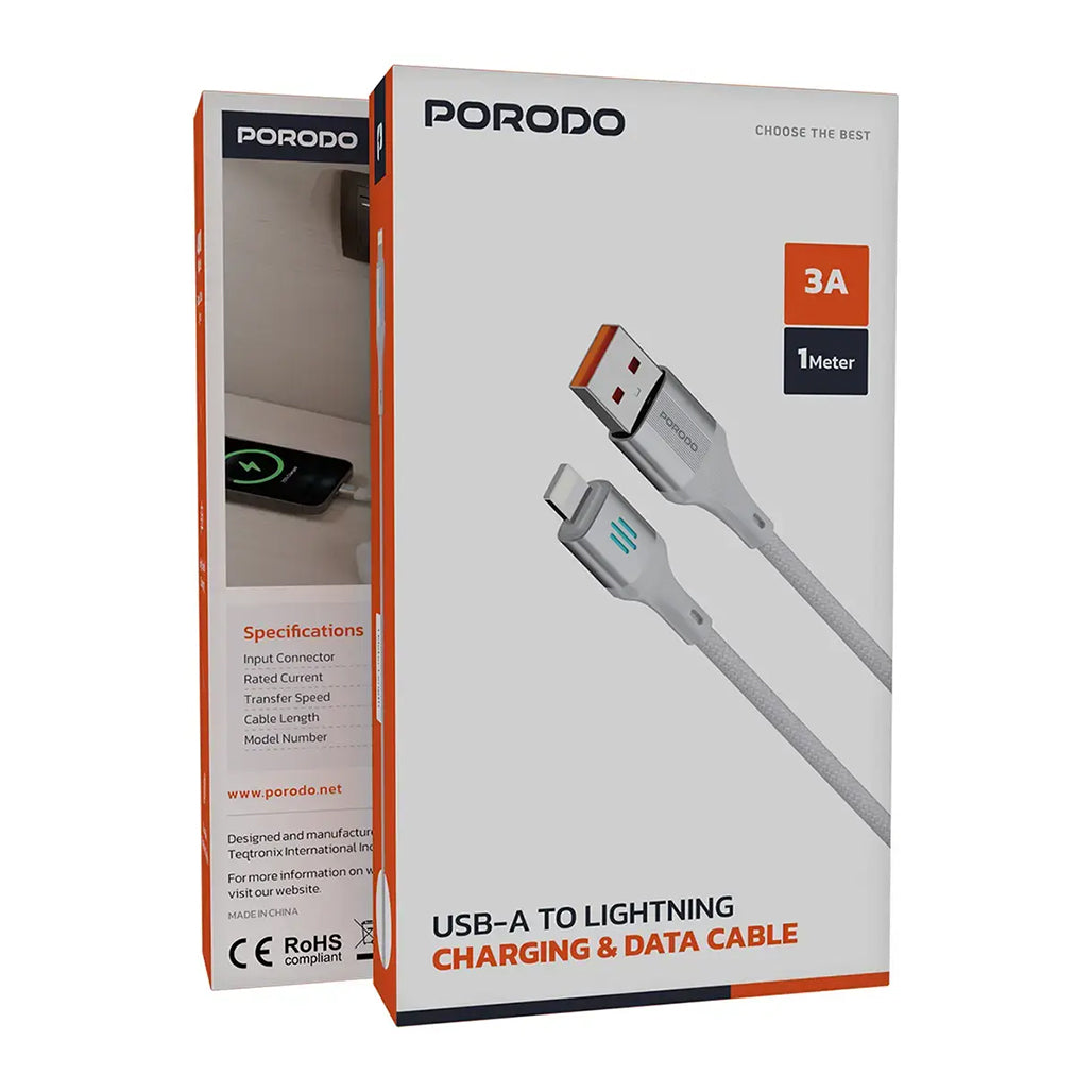 A Photo Of Porodo USB-A to Lightning Charging & Data Cable