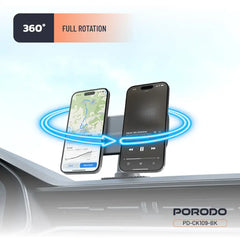 A Photo Of Porodo Vacuum & Adhesive Magnetic Car Mount