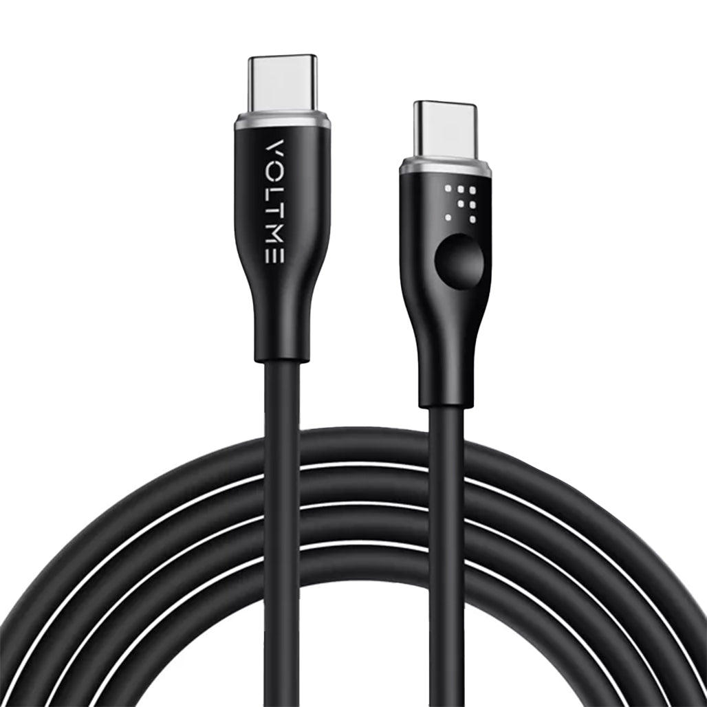 A Photo Of Voltme PowerLink Moss Liquid Silicone 100W USB-C to USB-C Fast Charging Cable 1M