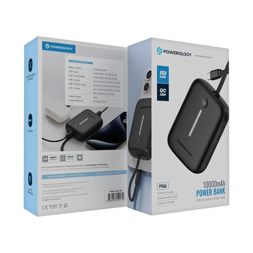 A Photo Of Powerology 10000mAh Power Bank - PPBCHA66-BK