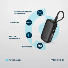 A Photo Of Powerology 5000mAh Power Bank - PPBCHA65-BK