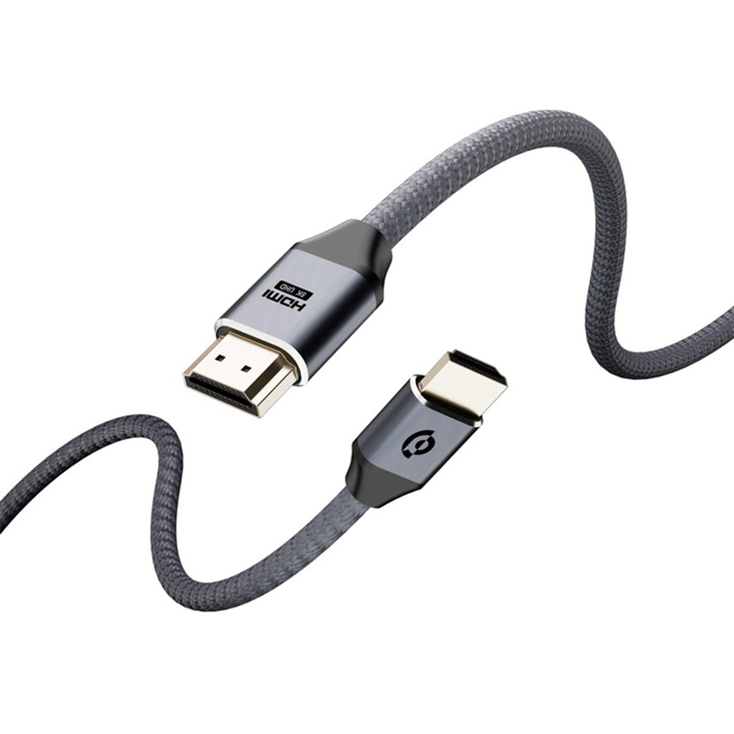 A Photo Of Powerology 8K HDMI Braided Cable 3M – Premium 24K Gold Plated Connector with 10K Resolution Support