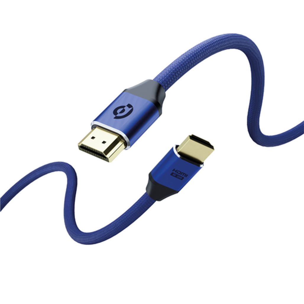 A Photo Of Powerology 8K HDMI Braided Cable 3M – Premium 24K Gold Plated Connector with 10K Resolution Support