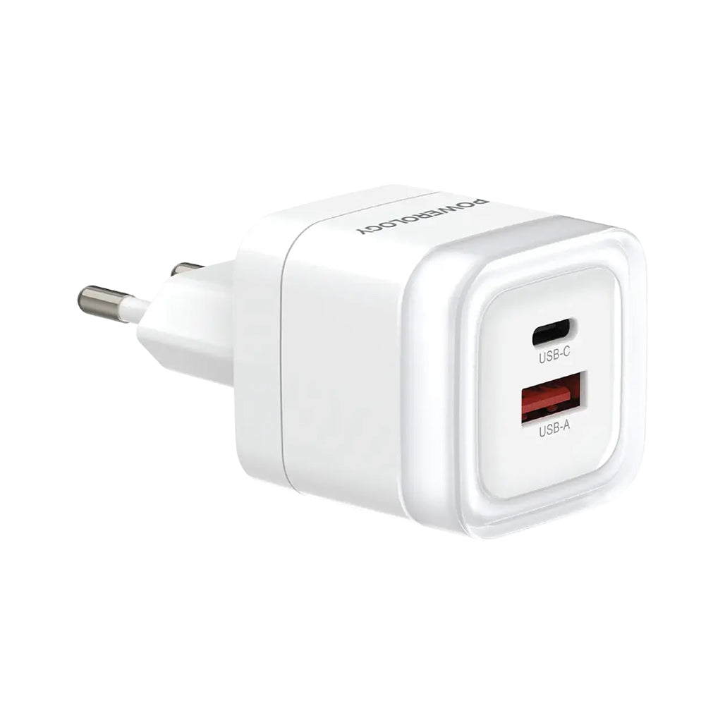 A Photo Of Powerology Dual-Port Fast Charging Adapter - White