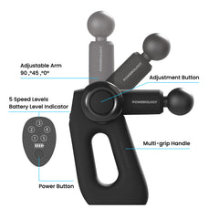 A Photo Of Powerology Full-Body Massage Gun – Deep Tissue Percussion Massager for Muscle Recovery & Pain Relief