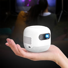 A Photo Of Powerology Mini Beam Portable Projector - White