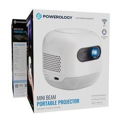 A Photo Of Powerology Mini Beam Portable Projector - White