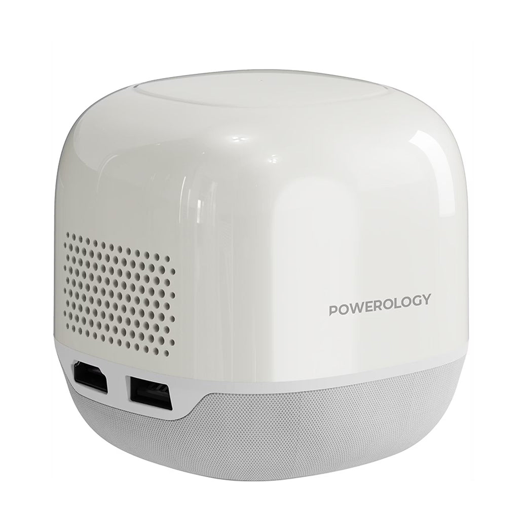 A Photo Of Powerology Mini Beam Portable Projector - White