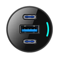 Powerology PD65W + PD20W + QC18W LED Triple Ports Car Charger - Black