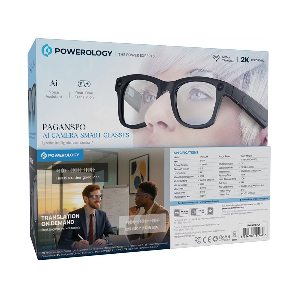 A Photo Of Powerology Paganspo AI Camera Smart Glasses