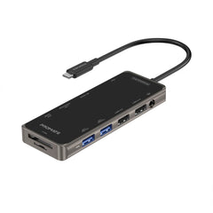 A Photo Of Promate PrimeHub-Pro Ultra-Fast Multiport USB-C Hub with 100W Power Delivery, 4K HDMI, VGA, Ethernet, USB Ports, SD/TF Card Reader
