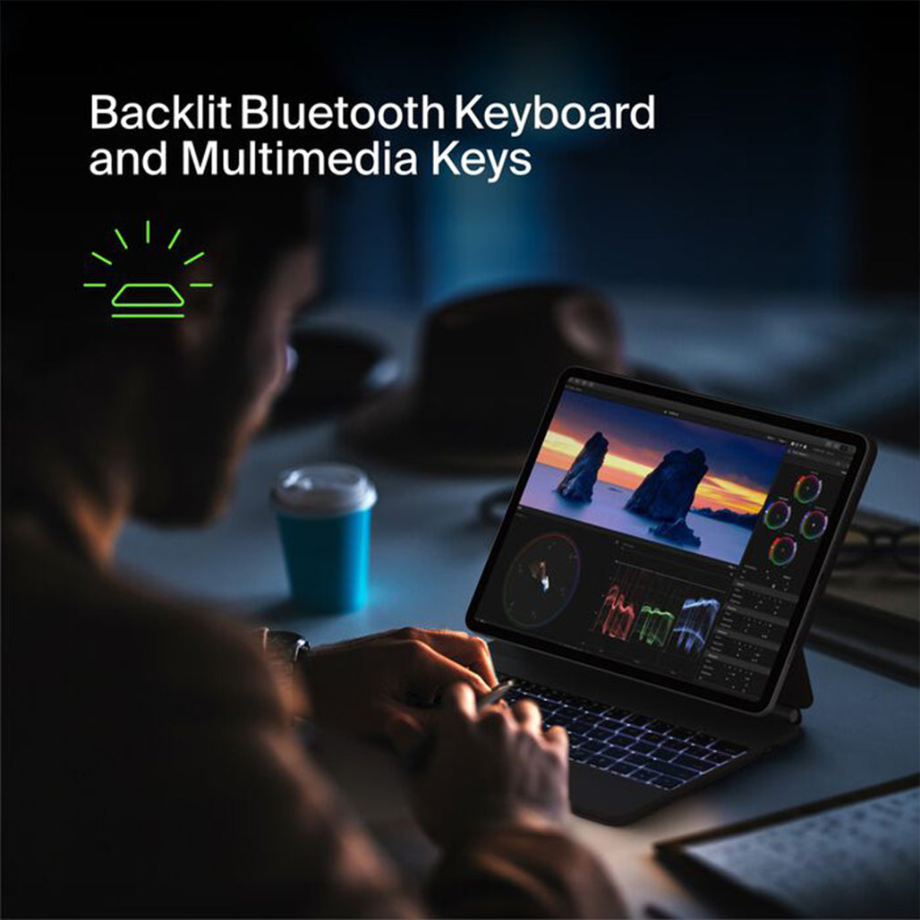 A Photo Of Belkin Pro Keyboard Case with Arabic Keys & Magnetic Stand for iPad Pro 13