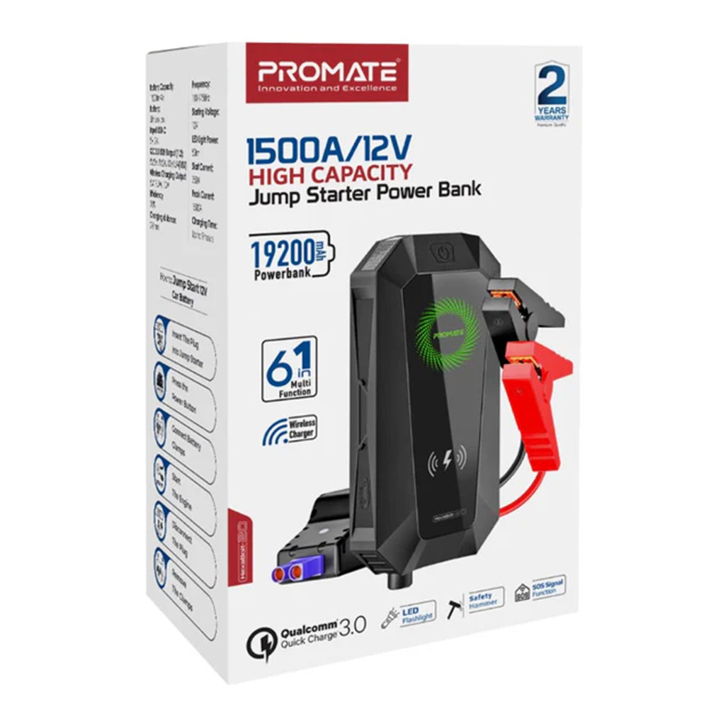 A Photo Of Promate 1500A/12V Car Jump Starter Power Bank