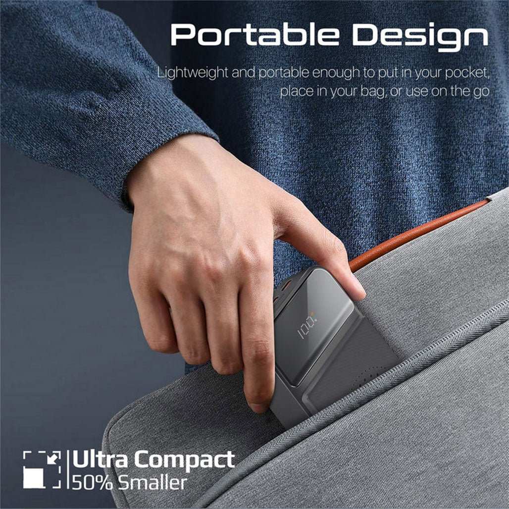 A Photo Of Promate AuraTorq-20 Ultra Slim 15W Wireless Charging Power Bank | 20W PD & QC3.0 Fast Charger