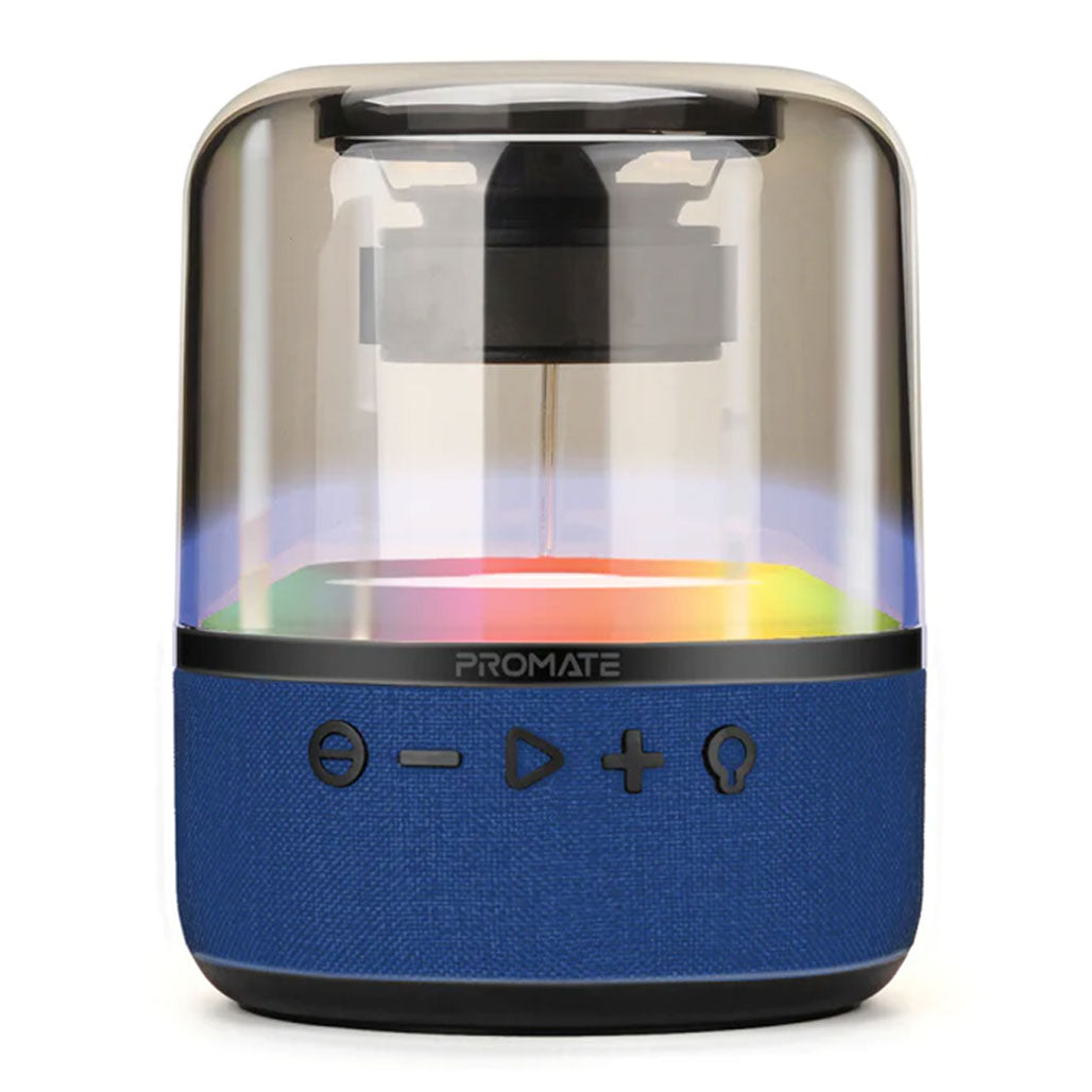 A Photo Of Promate Glitz-L HD - LumiSound 360° Surround Sound Speaker - Blue