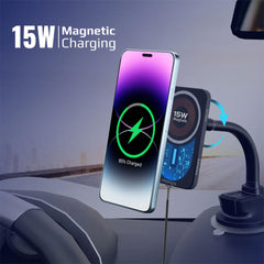 A Photo Of Promate LucidMount-15 15W MagSafe Transparent Car Wireless Charger | High-Speed Charging with Cradleless Design