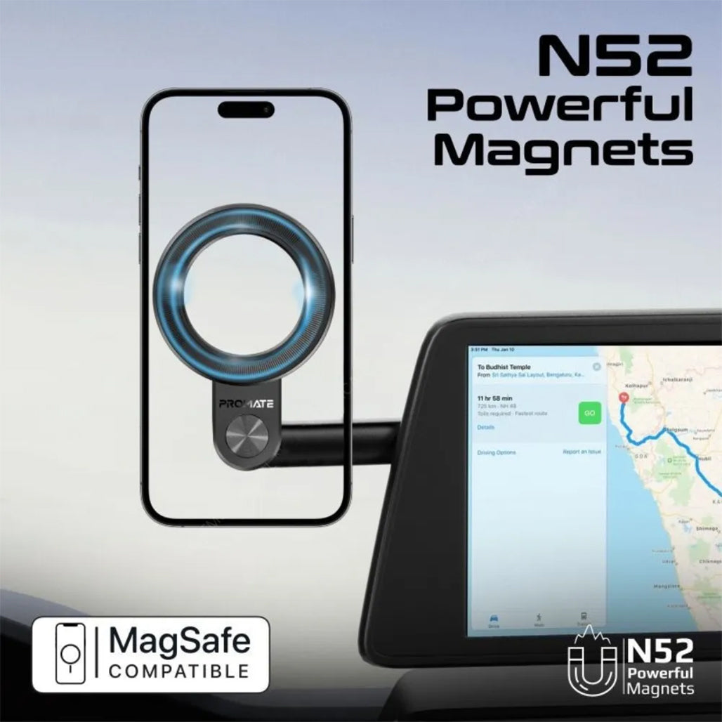 A Photo Of Promate MagHoop-GN MagGrip Magnetic Ring Phone Holder – 360° Cradleless Design | N52 Magnets | MagSafe Compatible