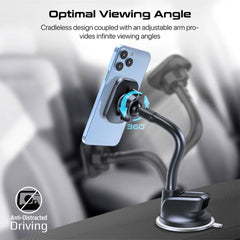 A Photo Of Promate MagMount-L SecureGrip™ Magnetic Smartphone Holder – Cradleless Dashboard & Windshield Mount with 360° Rotation